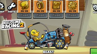 Hill Climb Racing 2 MAXED BEAST WITH ALL PARTS Gameplay