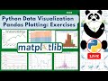Pandas Plotting: Exercises | data visualization | matplotlib  | #learning  #python #education #yt