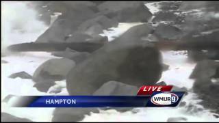 Waves crash ashore at Hampton Beach