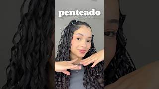 Mais um penteado com gominhas p vocês 💙 #hairstyle #penteadoscachos #penteadosfaceis