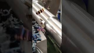 Roughing cut on Cazeneuve HB725 lathe making nice chips #asmr #machine #insert #carbide #rough #yt