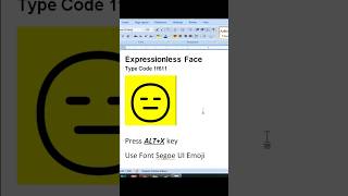 Expressionless Face Emoji in Ms Word  #msoffice #msword #msofficeword #shorts #ytshorts