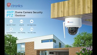 Ctronics 5MP Pan 355 ° Tilt 90 ° Outdoor WiFi Camera Camera with Auto Tracking Audio Alarm