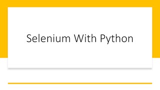 Selenium With Python Tutorial #1 - Introduction to Python Selenium