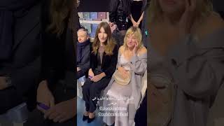 Carla Bruni with her sister Valerie Bruni at the Giorgio Armani Prive Haute Couture. #carlabruni