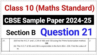 Question 21 CBSE Sample Paper 2024 -25 | Class 10 Mathematics Standard | JP Sir