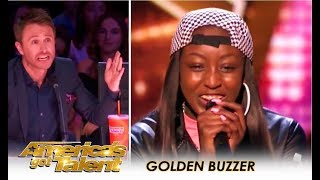Flau'jae: 14-Year-Old Rap Star Gets GOLDEN BUZZER By Chris Hardwick | America's Got Talent 2018
