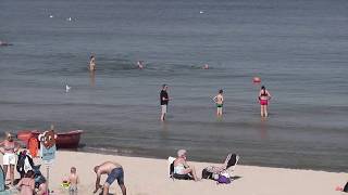 Ustka - widok na plażę, morze 09-09-2018