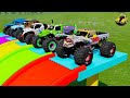 5 MONSTER TRUCK VS GIANT COLOR WATER SLIDE 001