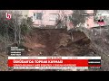 İstanbul Üsküdar’da korkutan toprak kayması binalar uçurumun ucunda kaldı