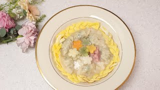 벌써 봄인가? 꽃을 담은 떡국🌸 Tteokguk 떡국/떡만두국/Rice-cake soup