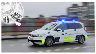 POLITI PATRULJE fanget i valby politibil i udrykning polizei einsatzfahrt police responding