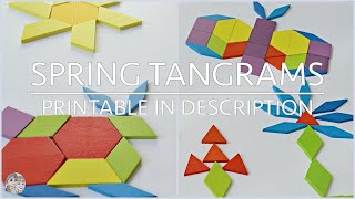 Spring tangrams for kids | Wooden Jigsaw Puzzle | Pattern Block Ideas for children