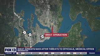 SWAT arrests man after threats to officials, medical office | FOX 13 Seattle