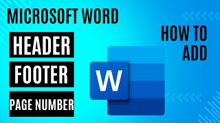 How to add Headers, Footers, Page number, in Microsoft Word| MS Word  Header and Footer, Page number