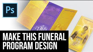 How to design a Tri Fold style obituary / funeral program in Adobe Photoshop