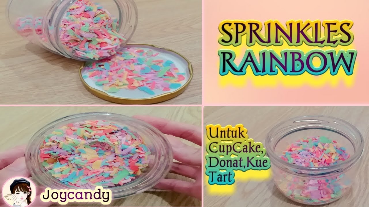 Membuat Sprinkles Rainbow Diy Rainbow Sprinkles Youtube