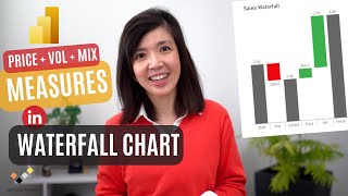 Using Price + Volume + Mix Measures to create Sales Waterfall Chart in Power BI Tutorial