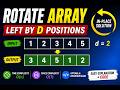 Rotate Array Left by D Positions | In-Place Solution | DSA Interview Problem