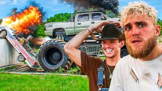 Burning Cars with Whistlin Diesel Jet Engine Monster Truck!
