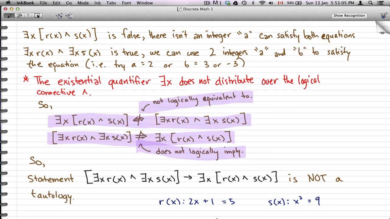 Discrete Math Equations
