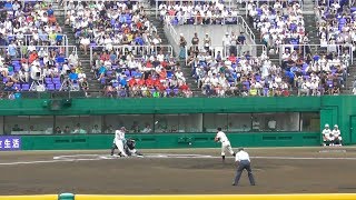 3番中野の二塁打で先制点。龍谷大平安対京都成章。第99回全国高校野球京都大会