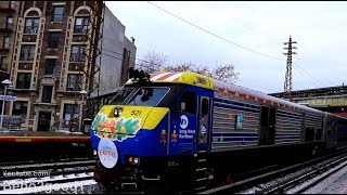 LIRR 2017 Holiday Express Train Passes Woodside, NY RR