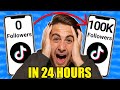 HOW TO GAIN 100K FOLLOWERS ON TIKTOK IN 24 HOURS (ACTUAL RESULTS)