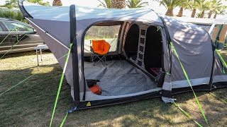 Anne-Vibeke tester Kampa Brean 4 Classic Air Pro på Camping Las Dunas, Costa Brava