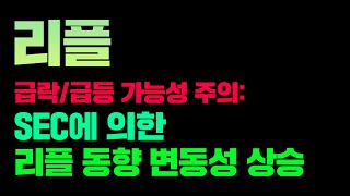 급락/급등 가능성 주의: SEC에 의한 리플 동향 변동성 상승