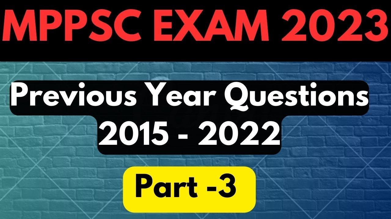 MPPSC Previous Year Questions |Subject Wise(2015 - 2022)| MPPSC Prelims ...