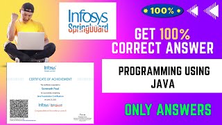 Programming Using JAVA ｜ Infosys springboard Assessment Answer #infosys #answer #certification