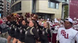 Florida State University Marching Chiefs in Dublin, Ireland on 8/23/24 playing Seminole Uprising