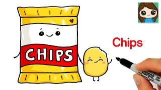 How to Draw a Bag of Chips | Cute Food Art
