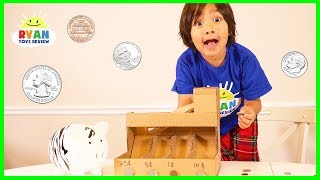 DIY coin sorting Machine from Cardboard with Ryan ToysReview