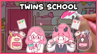 (eng) ASMR Good VS Bad Twins’ School Life 📚💞 | Which student do you like? | iPad drawing