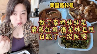 白跑了一次医院，怎么回事啊？做了素鸡娃娃菜，清蒸红鱼，衝菜炒毛豆 - 【lisavlog 游子记】2025 02 18