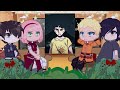 adult team 7 react to boruto and himawari naruto gacha react