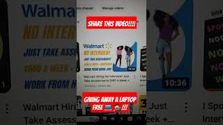 Walmart Hiring! No Interview! No Experience! $600 A Week + Equipment! #onlinejobs #walmart