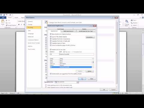 Word 2010 - AutoCorrect Word 2010 - AutoCorrect