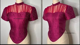 How to sew a top with a pleated yoke and a basque waistline