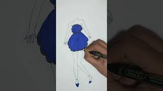 How to draw a girl with dress // pencil sketch for beginners // girl Sketch / dress design drawing