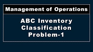 ABC Inventory Classification Problem-1
