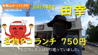 名物　田幸（たこ）ランチ　750円【和歌山かってにＰＲ】第392回「お好み焼き田幸」2023年9月10日　和歌山ランチ　たこランチ？　男飯シリーズ