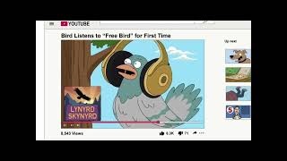 Family Guy Bird Listens to "Free Bird" for First Time but I added the actual Free Bird Song