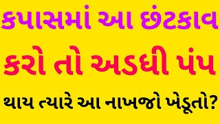 કપાસમાં આનો છંટકાવ કરતા હો તો ખેડૂતો અડધો પંપ થાય ત્યારે મિક્સ કરજો ખૂબ સારા રીઝલ્ટ મળશે? Cotton |