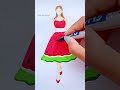 Watermelon Dress Design #shorts #satisfying #painting #art #youtubeshorts