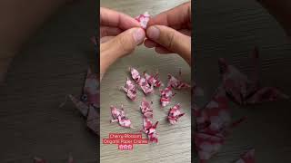 Beautiful Cherry Blossom Origami Paper Crane Folding #Asmr #Shorts