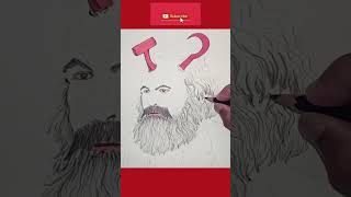 Karl Marx || PORTRAIT drawing || satire Art ||😁🤣🤣😹🖕 #karlmarx #communism #socialism #art #shorts