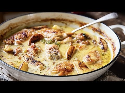 Normandy Chicken with Apples, Onions and Cream Recipe